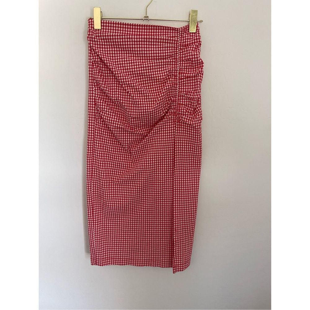ZARA Gingham High Rise Midi Skirt Size Small NWT